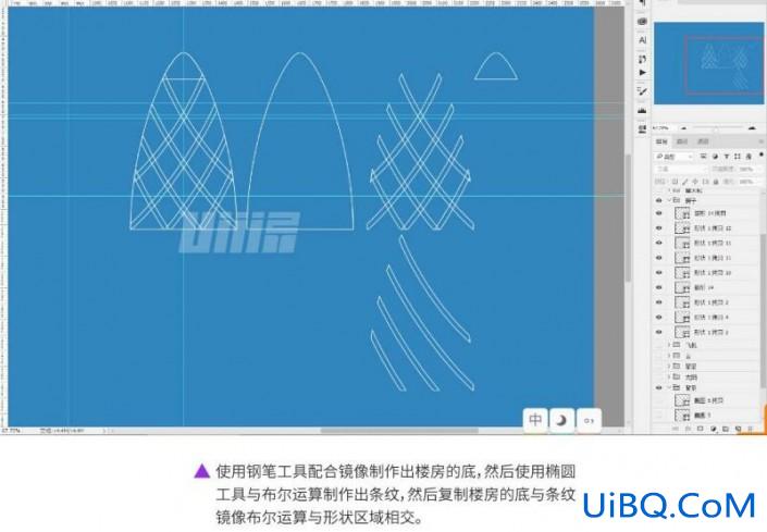 PS手工绘制3D立体风格的街景插画图片,复古风格街景图片。