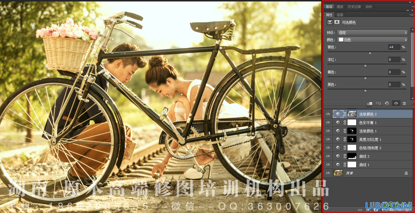 PS给影楼外景婚纱照片调出个性复古的色彩-怀旧风格色调