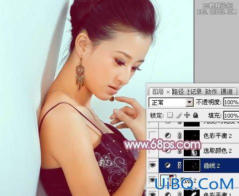 ps非主流教程：青红色非主流美女