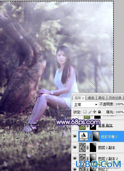 PS给绿荫中自拍的可爱萌女艺术写真集调出甜美清新的色彩