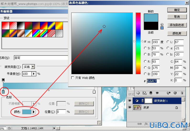 ps渐变映射调色教程