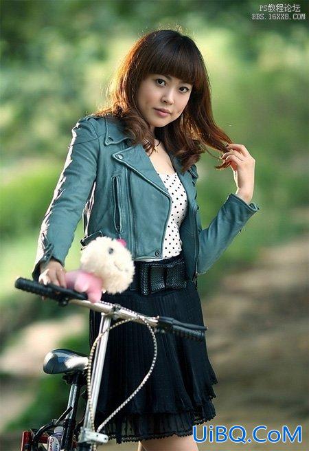 ps非主流教程：骑自行车的非主流美女