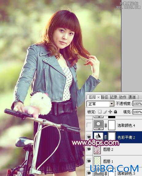ps非主流教程：骑自行车的非主流美女