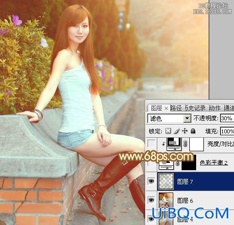 ps非主流教程：花坛边美女