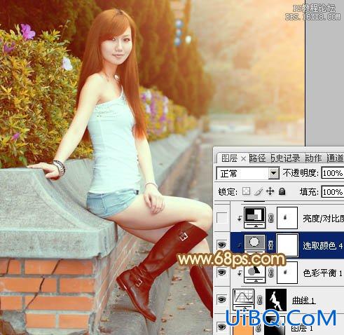 ps非主流教程：花坛边美女