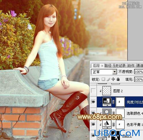 ps非主流教程：花坛边美女