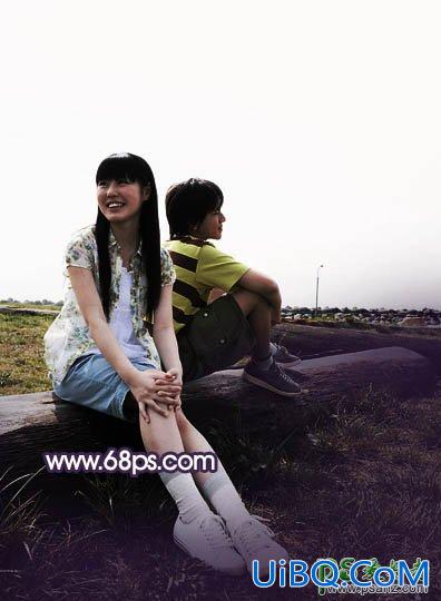 PS给娃娃脸可爱小美女外景摄影照片调出梦幻意境的霞光色