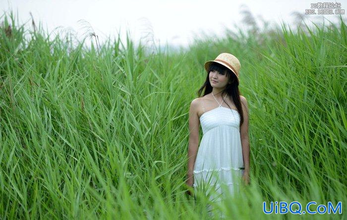 ps调出芦苇中的美女照片