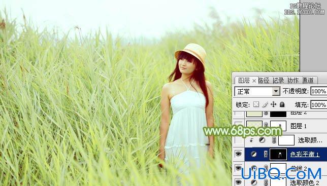 ps调出芦苇中的美女照片