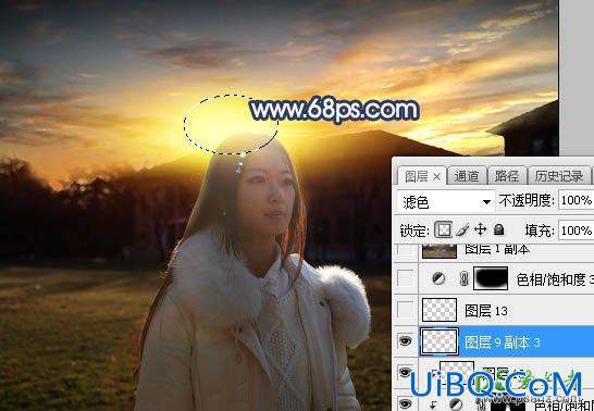 PS给昏暗光线中拍摄的女生外景照调出逼真的晨曦色彩