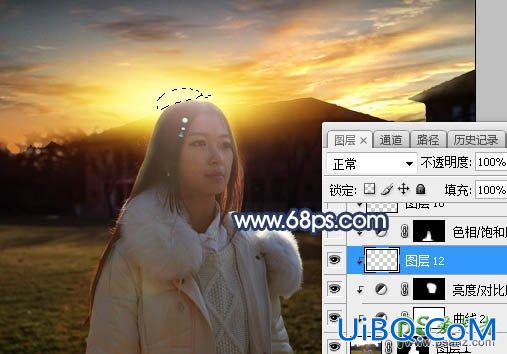 PS给昏暗光线中拍摄的女生外景照调出逼真的晨曦色彩