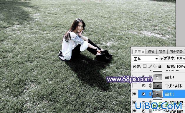 PS给小清新女生外景艺术照调出中性唯美的淡紫色