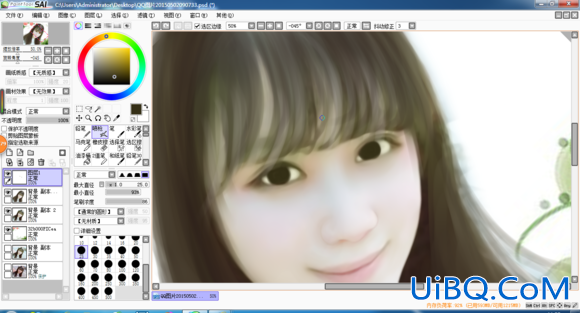 SAI教程，ps结合sai做唯美小说插画风格手绘效果