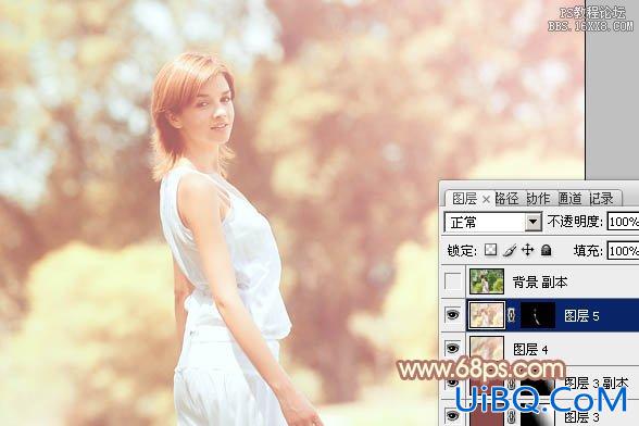 ps欧美流行黄褐色淡调效果