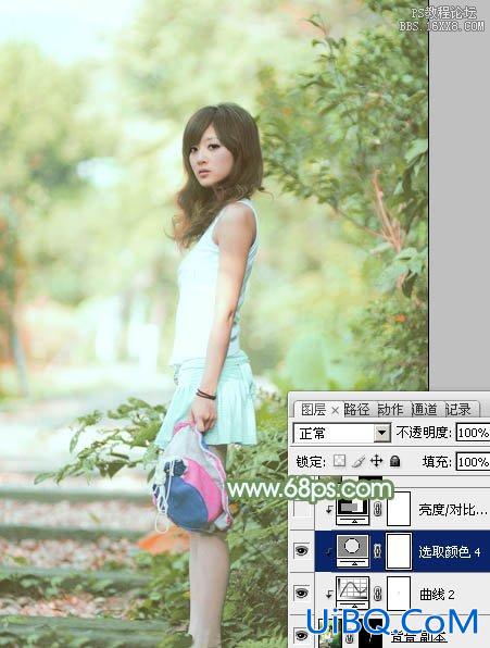 ps淡调嫩绿色精美人像教程