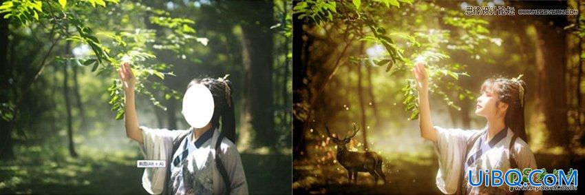 Ps美女图片调色实例：给森系美少女艺术照调出午后温暖的阳光效果