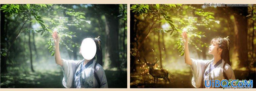 Ps美女图片调色实例：给森系美少女艺术照调出午后温暖的阳光效果
