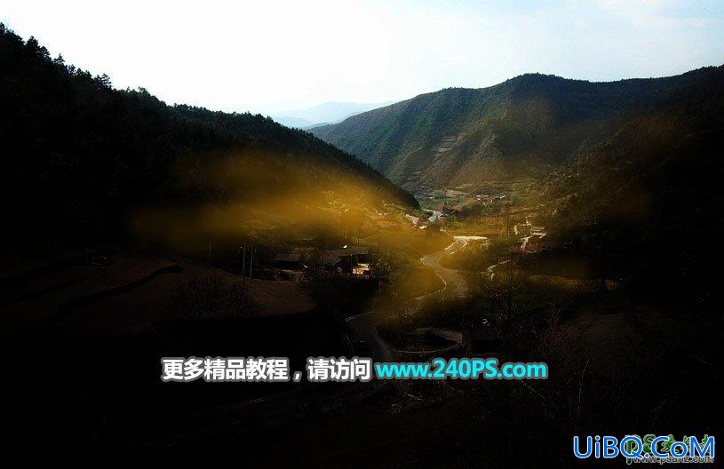 PS后期调色教程：学习给山谷中的村庄照片调出唯美的日出