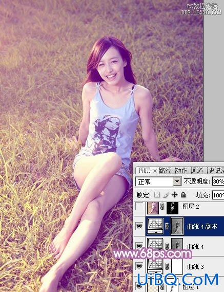 ps草地上非主流美女教程