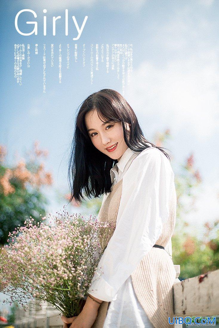 PS给一组外景拍摄的漂亮小清新艺术美女照片调出甜美肤色