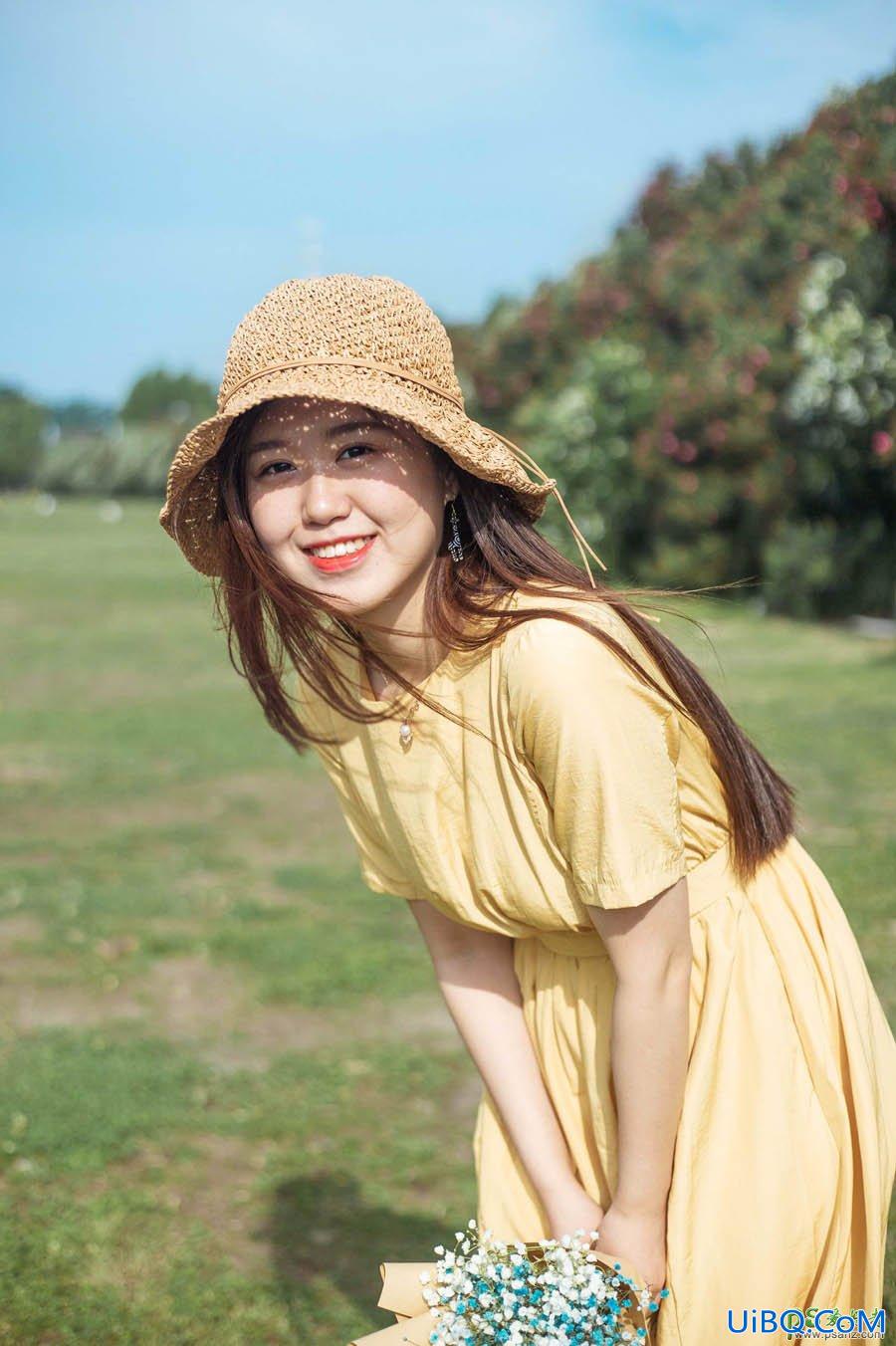 PS给曝光不足的女生外景照片调出甜美的小清新艺术效果