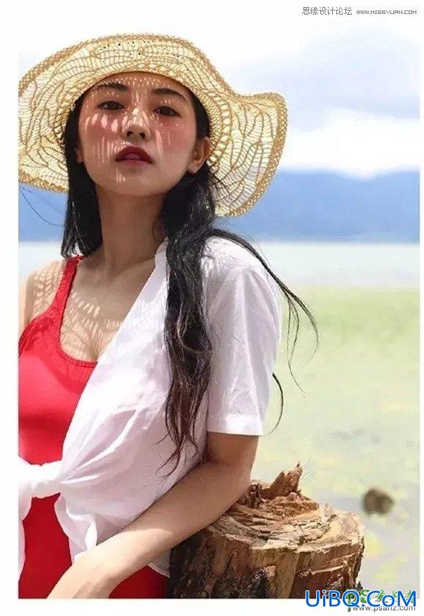 PS结合LR工具给海滩美女写真照调出小清新风格的日系效果