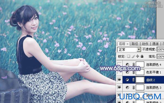 ps调短裙性感美女
