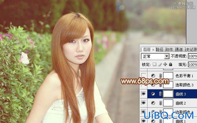 ps给路边的MM加上柔和的淡调黄褐色