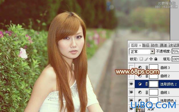 ps给路边的MM加上柔和的淡调黄褐色