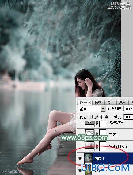 ps出淡绿色古典色清爽色调教程