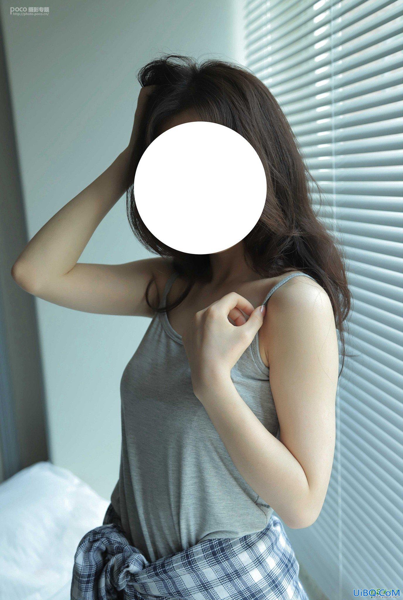 PS给美女写真照调出通透的淡蓝色艺术效果，清新艺术照。