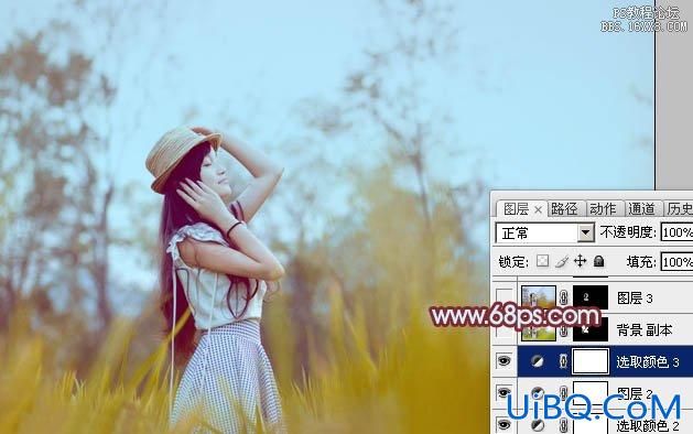ps戴草帽的非主流美女教程