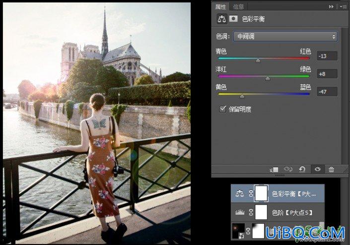 PS给雾蒙蒙天气拍摄的纹身美女外景照调出通透阳光感。