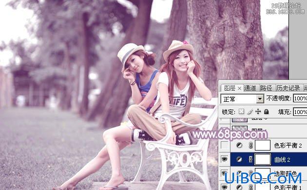 ps非主流教程：调公园上的两个美女