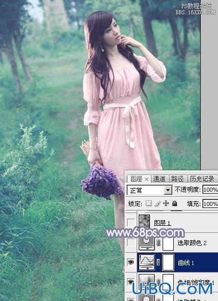 ps非主流教程：拿鲜花的长裙美女