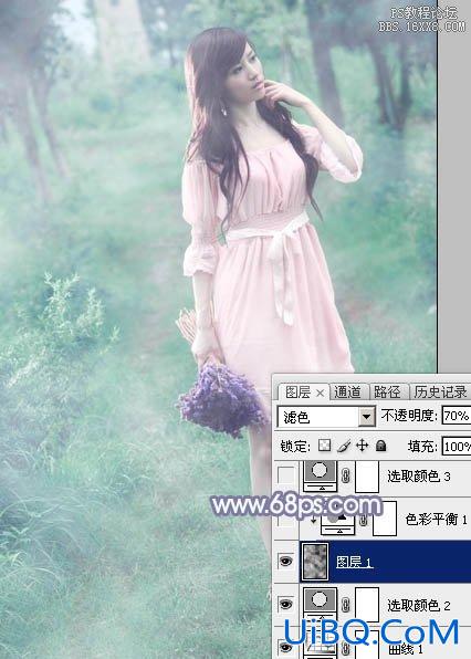 ps非主流教程：拿鲜花的长裙美女