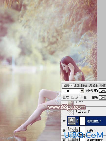ps非主流教程：河边洗脚步的白衫美女