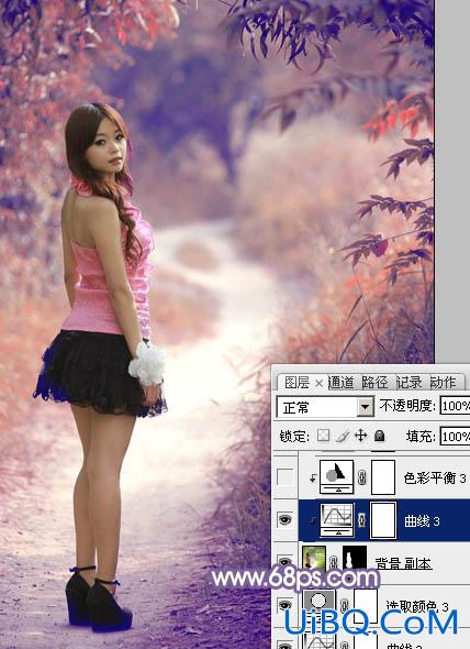 ps调出照片的红紫色效果教程