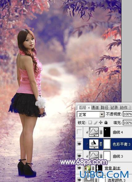 ps调出照片的红紫色效果教程