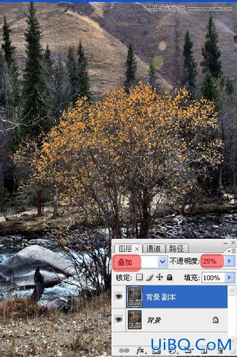 ps给灰暗风景照片调出清新通透色