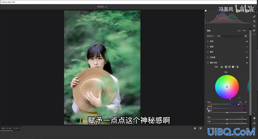 Photoshop少女人像后期调色教程：学习给少女调出低饱和青绿色风格色调。