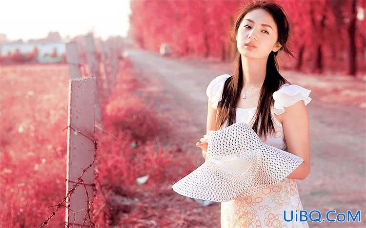 Photoshop调色教程：给漂亮的美女调个浪漫粉色调,粉色女生照片调色。