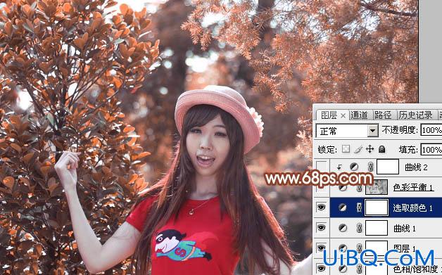 ps调红色时尚衣服美女图片
