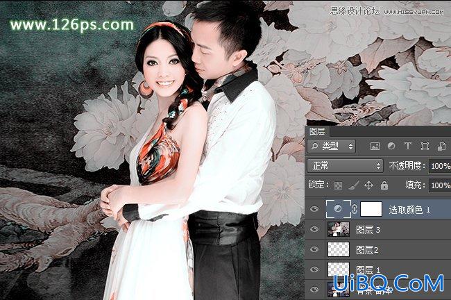 ps cs6调出复古唯美情侣照