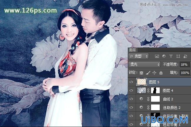 ps cs6调出复古唯美情侣照