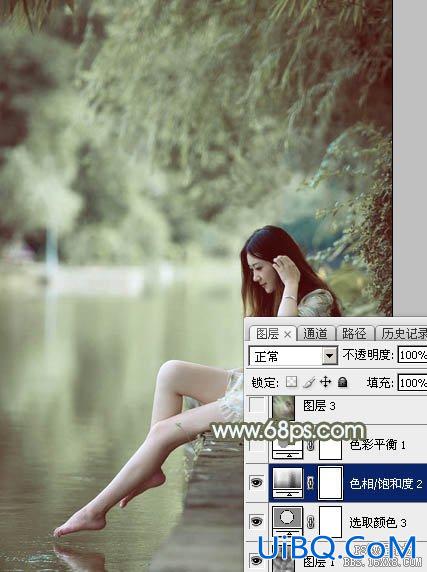 ps调小洒边的长腿美女图片