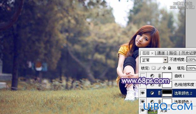 ps调出紫黄色调教程