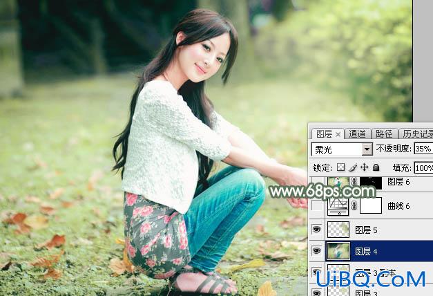 绿色调，ps调出淡淡的粉绿色调效果教程
