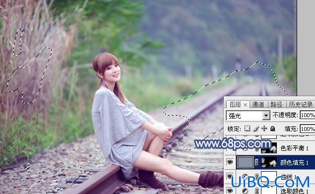 紫蓝色调，ps调出类似韩系的紫色调图片