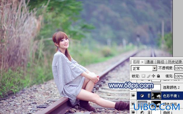 紫蓝色调，ps调出类似韩系的紫色调图片